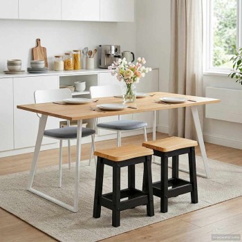 Vidaxl bárszék ekai 2 pcs fekete 40 x 29 x 45,5 cm tömör fenyőfa