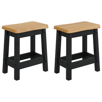 Vidaxl bárszék ekai 2 pcs fekete 40 x 29 x 45,5 cm tömör fenyőfa