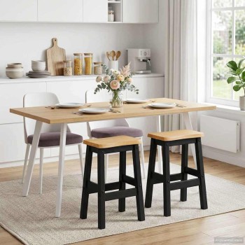 Vidaxl magas bárszék ekai 2 pcs fekete 40 x 29 x 63 cm tömör fenyőfa
