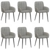 Étkező székek 6 pcs bársony világosszürke 57 x 50 x 85 cm