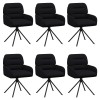 Forgós étkezős székek 6 pcs műbőr fekete 59 x 59,5 x 90 cm