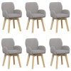 Forgós étkezős székek 6 pcs bouclé világosszürke