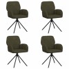 Forgós étkezős székek 4 pcs műsuede bőr katonai zöld