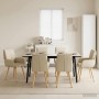 Étkező székek 6 pcs szövet krémszínű 60 x 56 x 96 cm