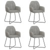 Étkező székek 4 pcs bársony világosszürke 55 x 50 x 84 cm