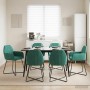 Étkező székek 6 pcs bársony türkiz 55 x 50 x 84 cm