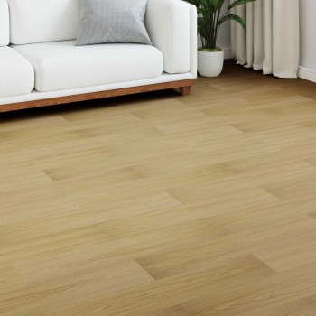Laminált padló 5 pcs halvány krém 101 x 20 x 0,8 cm szerelt fa