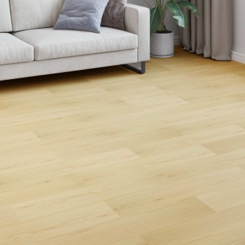 Laminált padló 15 pcs puha bézs 101 x 20 x 0,8 cm szerelt fa