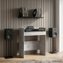 Dj asztal betonszürke 102 x 45 x 102 cm szerelt fa