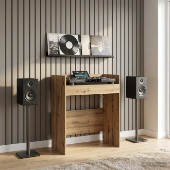 Dj asztal kézműves tölgy 102 x 45 x 102 cm szerelt fa