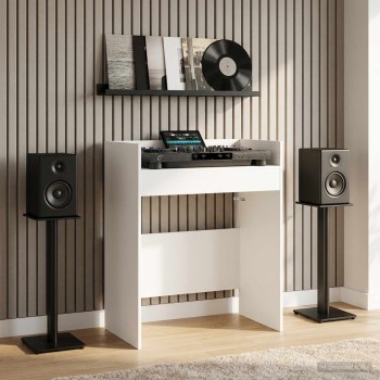 Dj asztal fehér 82 x 45 x 102 cm szerelt fa