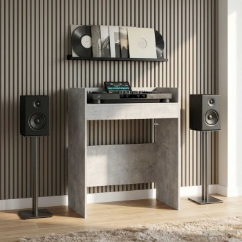 Dj asztal betonszürke 82 x 45 x 102 cm szerelt fa