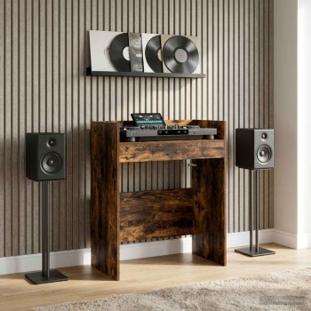 Dj asztal füstös tölgy 82 x 45 x 102 cm szerelt fa
