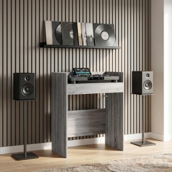 Dj asztal szürke sonoma 82 x 45 x 102 cm szerelt fa