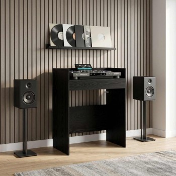 Dj asztal fekete tölgy 62 x 45 x 102 cm szerelt fa