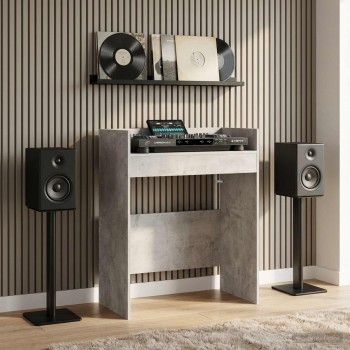Dj asztal betonszürke 62 x 45 x 102 cm szerelt fa