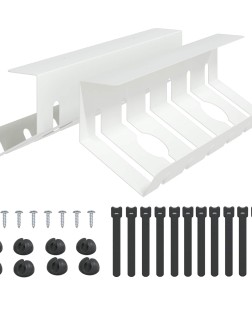 Asztal alatti kábel kezelő tálca 2 db fehér 44 x 11,5 x 13,5 cm