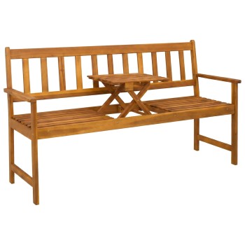 Kerti pad 158 x 55 x 89 cm tömör akácfa természetes