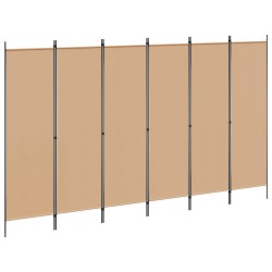 6-paneles szobaelválasztó bézs 300 x 180 cm szövet