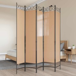 5-paneles szoba elválasztó bézs 200 x 200 cm szövet