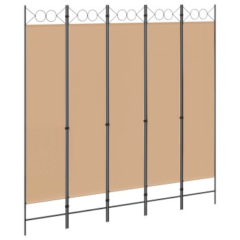 5-paneles szoba elválasztó bézs 200 x 200 cm szövet
