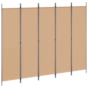 5-paneles szoba elválasztó bézs 250 x 200 cm szövet