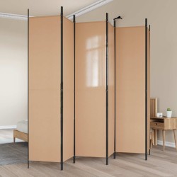 6-paneles szobaelválasztó bézs 300 x 220 cm szövet