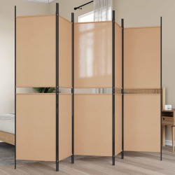 5-paneles szobaelválasztó bézs 250 x 180 cm szövet