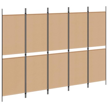 5-paneles szobaelválasztó bézs 250 x 180 cm szövet