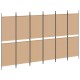 6-paneles szobaelválasztó bézs 300 x 180 cm szövet