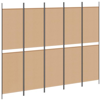 5-paneles szoba elválasztó bézs 250 x 200 cm szövet