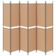6-paneles szobaelválasztó bézs 300 x 220 cm szövet