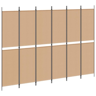 6-paneles szobaelválasztó bézs 300 x 220 cm szövet