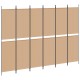 6-paneles szobaelválasztó bézs 300 x 220 cm szövet