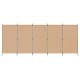 5-paneles szoba elválasztó bézs 433 x 180 cm szövet