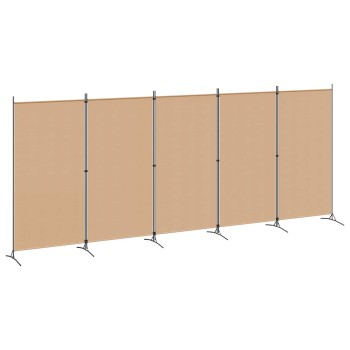 5-paneles szoba elválasztó bézs 433 x 180 cm szövet