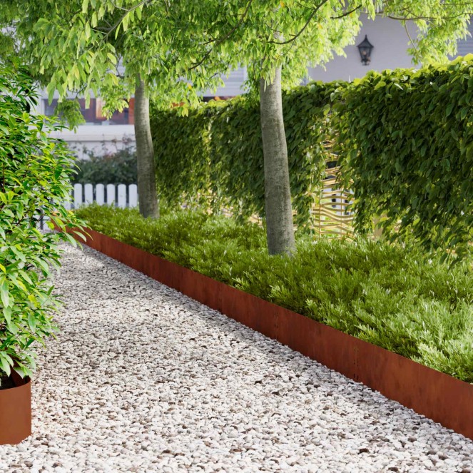 Fűszegélyezés 30 pcs 100 x 25 cm acél rozsdás Fűszegélyezés 30 pcs 100 x 25 cm acél rozsdás