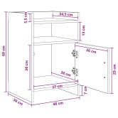 Éjjeliszekrények 2 pcs kézműves tölgy 40 x 36 x 60 cm