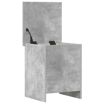 Tárolódoboz tárolóval betonszürke 40 x 40 x 50 cm szerelt fa