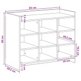 Cipőszekrény fekete tölgy 85 x 39,5 x 70 cm szerelt fa