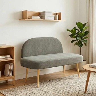 Kárpitozott pad háttámlával világosszürke 110 x 60 x 76 cm