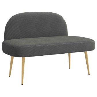 Kárpitozott pad háttámlával sötétszürke 110 x 60 x 76 cm