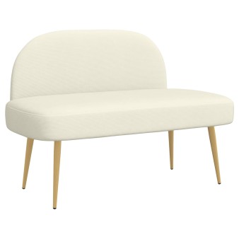 Kárpitozott pad háttámlával krémszínű 110 x 60 x 76 cm