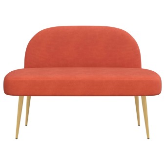 Kárpitozott pad háttámlával piros narancs 110 x 60 x 76 cm
