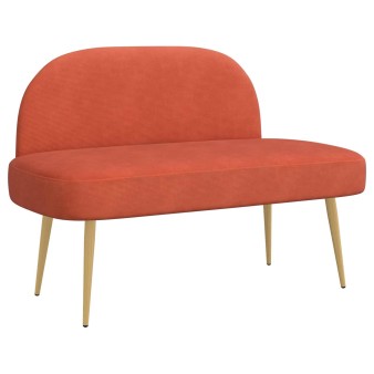 Kárpitozott pad háttámlával piros narancs 110 x 60 x 76 cm