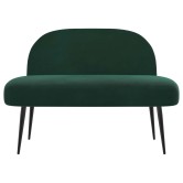 Kárpitozott pad háttámlával sötétzöld 110 x 60 x 76 cm bársony