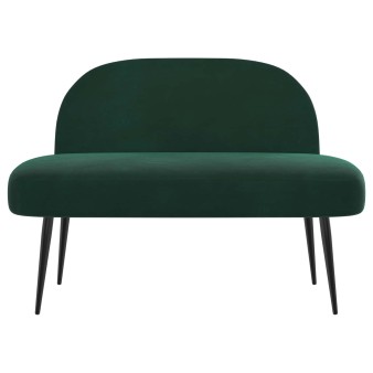 Kárpitozott pad háttámlával sötétzöld 110 x 60 x 76 cm bársony