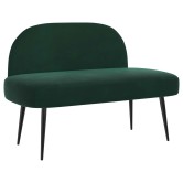Kárpitozott pad háttámlával sötétzöld 110 x 60 x 76 cm bársony
