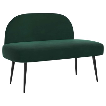 Kárpitozott pad háttámlával sötétzöld 110 x 60 x 76 cm bársony