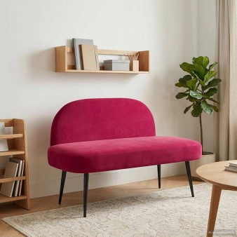 Kárpitozott pad háttámlával bordó 110 x 60 x 76 cm bársony
